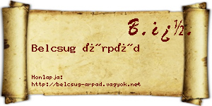 Belcsug Árpád névjegykártya